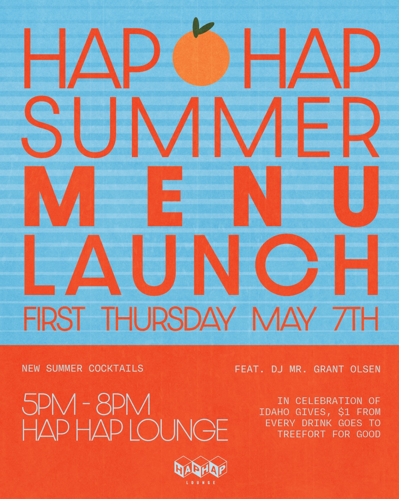 Hap Hap Summer is almost here!
Join us 5/7 for a First Thursday event you absolutely cannot miss! 🌞
- 🍹Sip through our new summer cocktails
- ⛱️Check out the updated summer decor
- 🎧Vibe out with tunes from DJ Mr. Grant Olsen 

and as part of Idaho Gives, $1 from each drink purchase will be donated to Treefort For Good!

+ if you make a donation to Treefort for Good you can win show tickets, merch and more to upcoming @duckclubboise events!